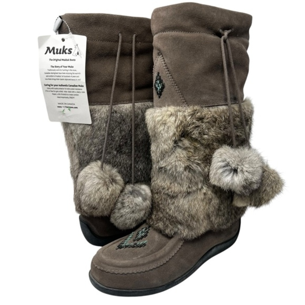 Muk Luks Faux Fur Pom Pom Winter Boots